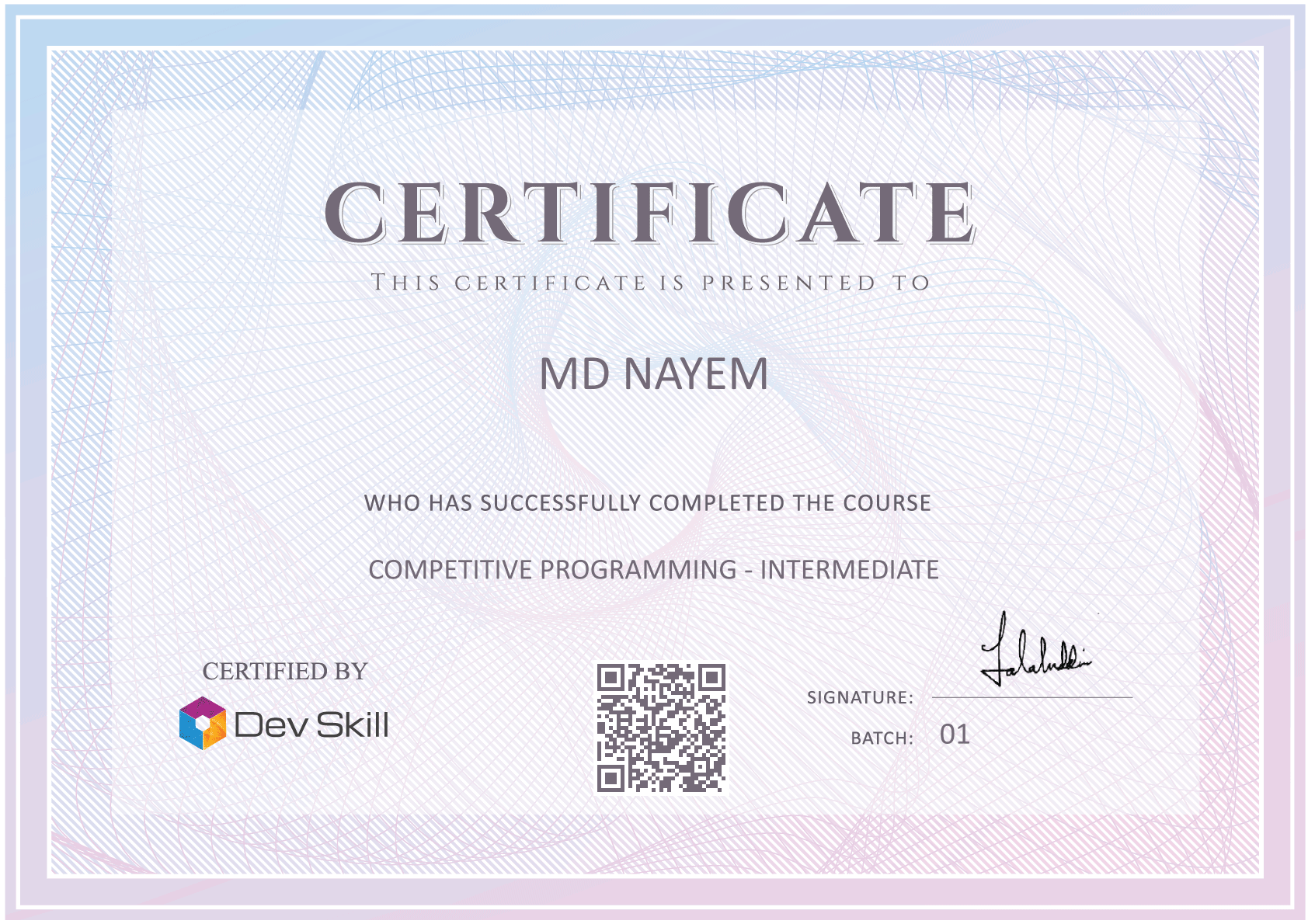 Course Completion Certificate