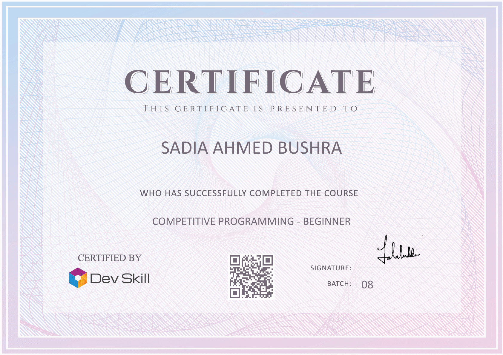 Course Completion Certificate