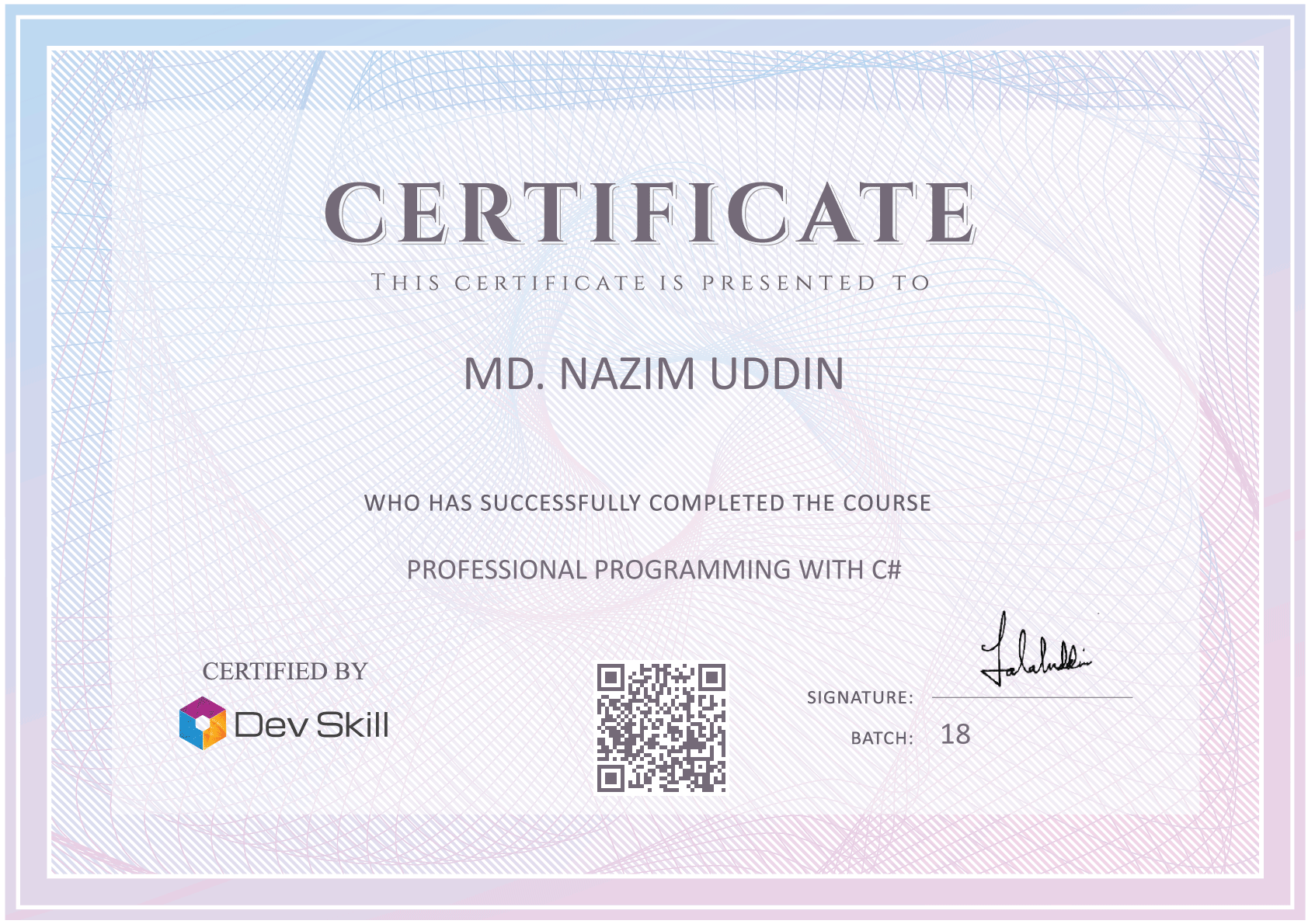 Course Completion Certificate