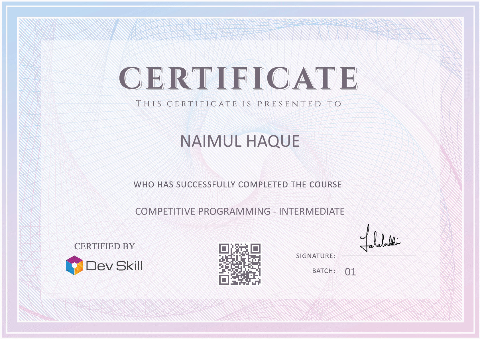 Course Completion Certificate