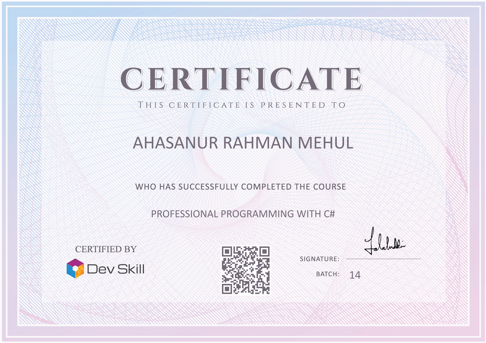 Course Completion Certificate