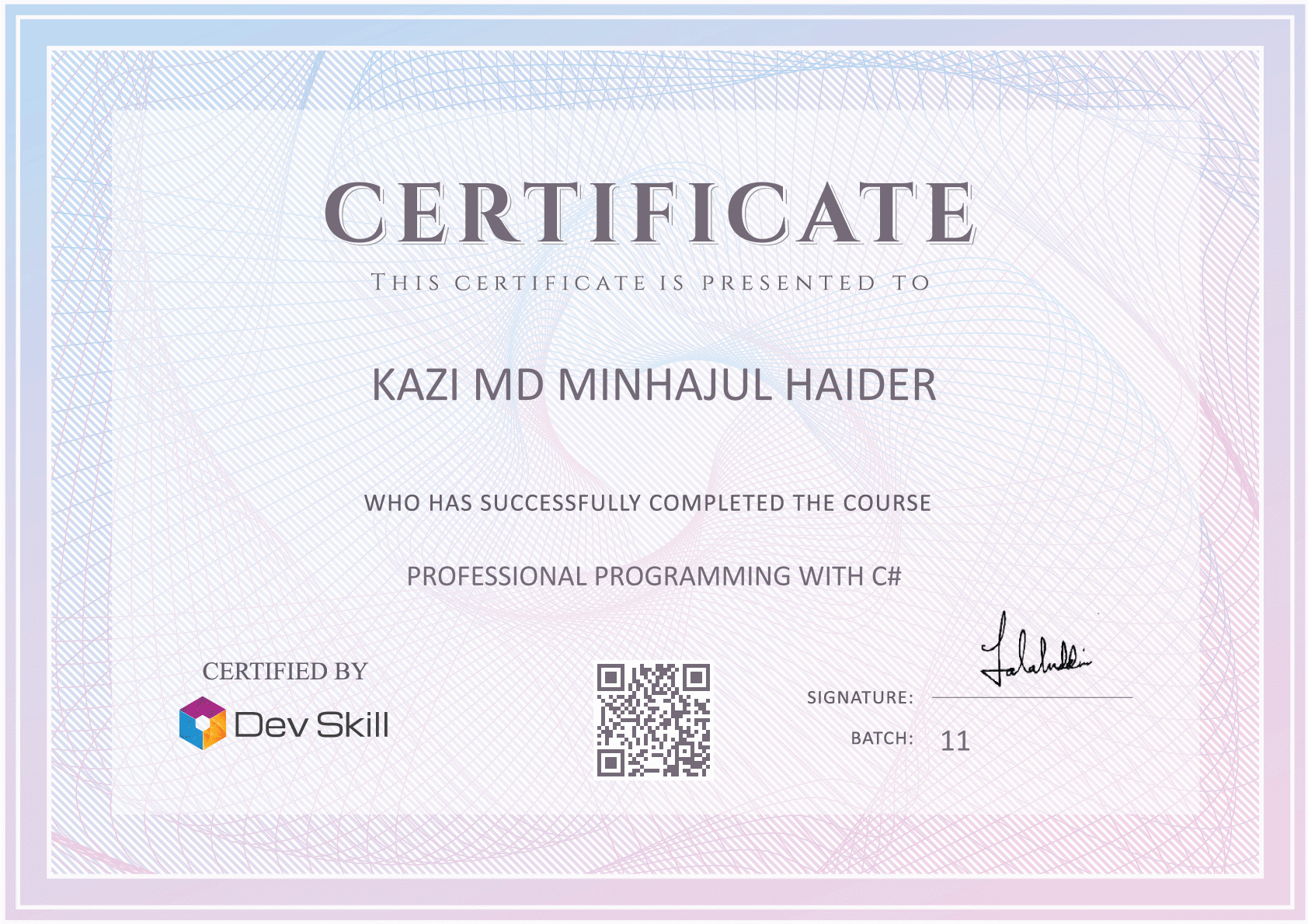 Course Completion Certificate