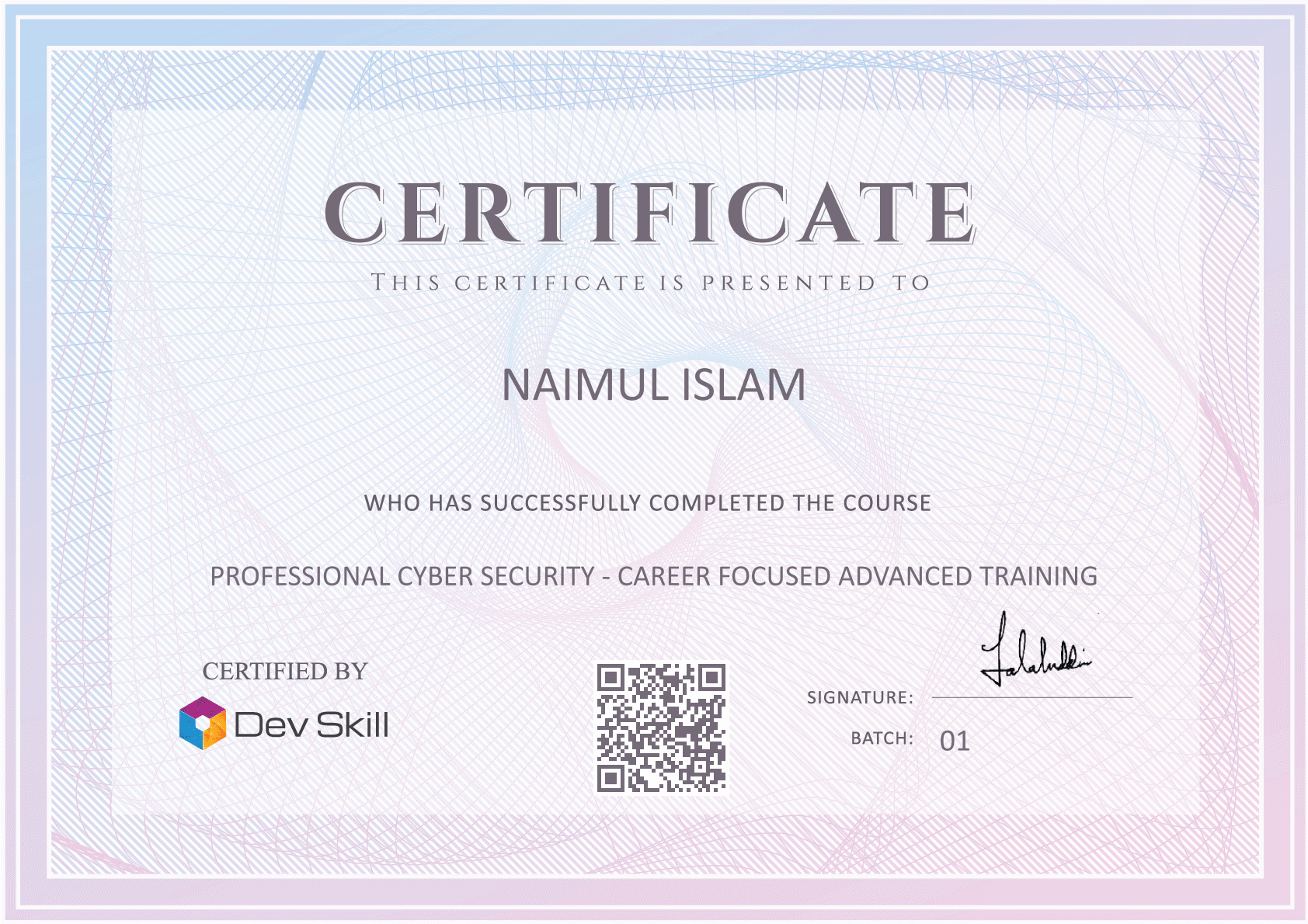 Course Completion Certificate
