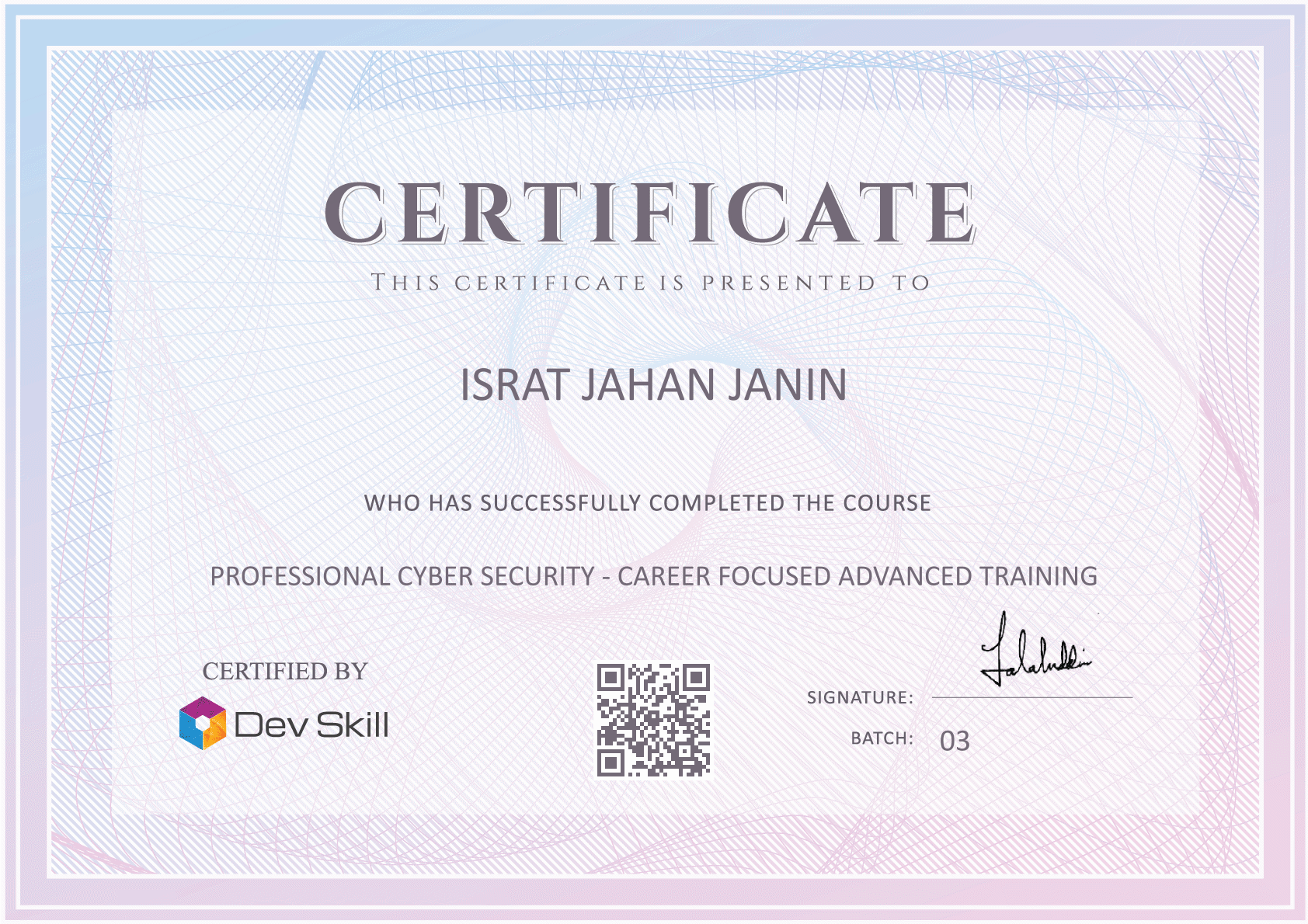 Course Completion Certificate