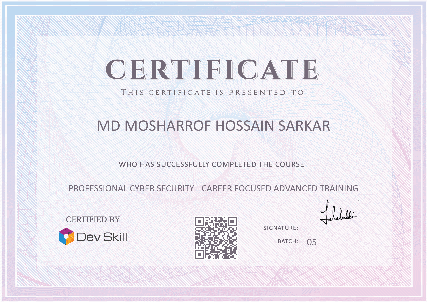 Course Completion Certificate