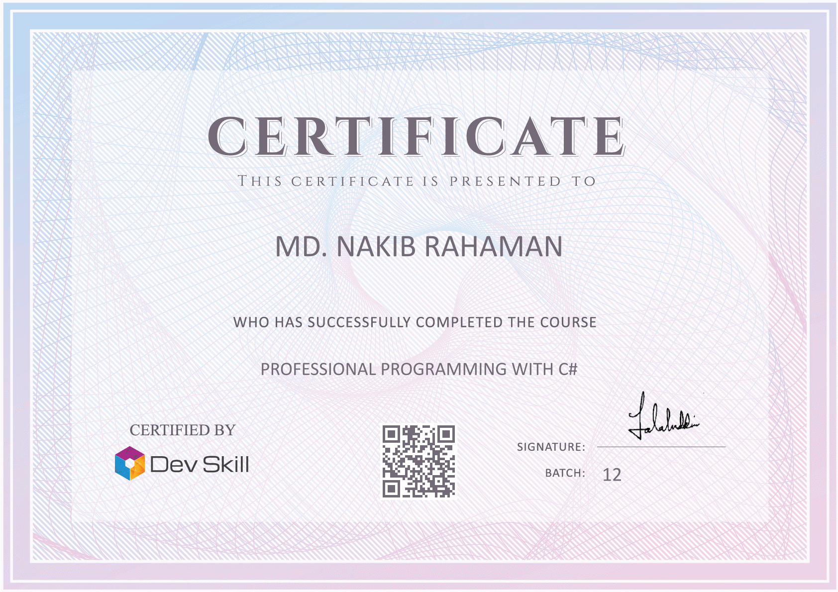 Course Completion Certificate