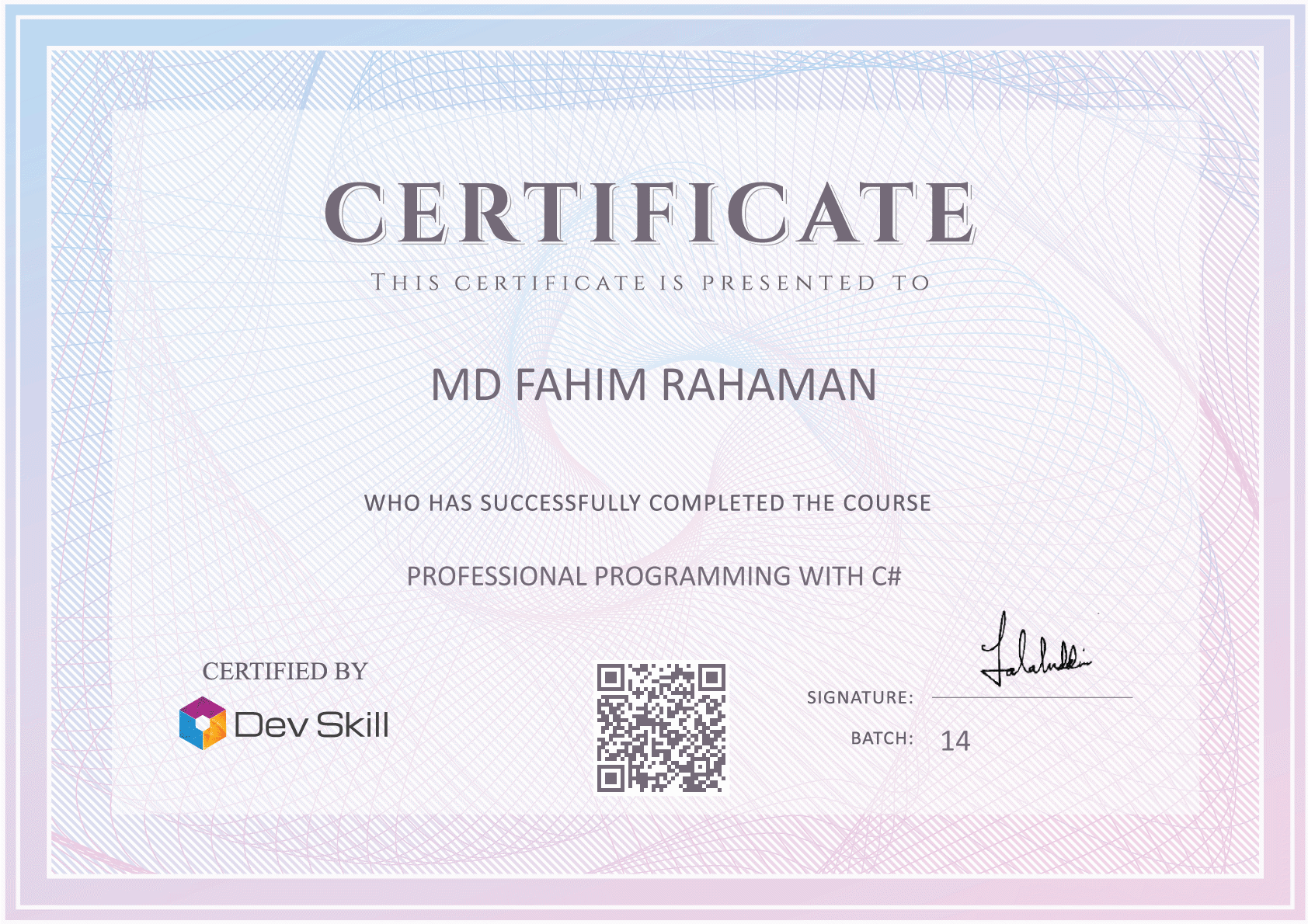Course Completion Certificate