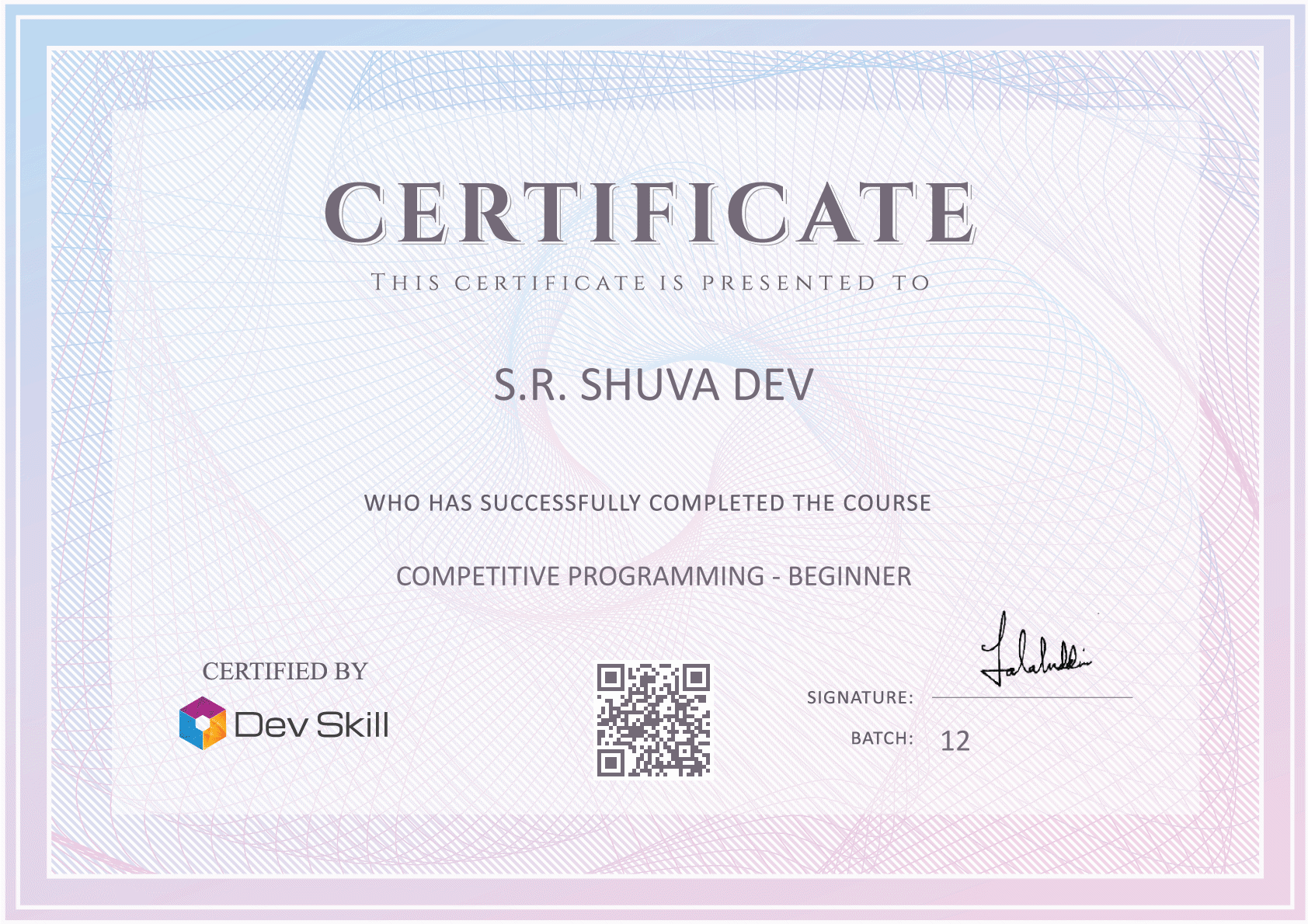 Course Completion Certificate