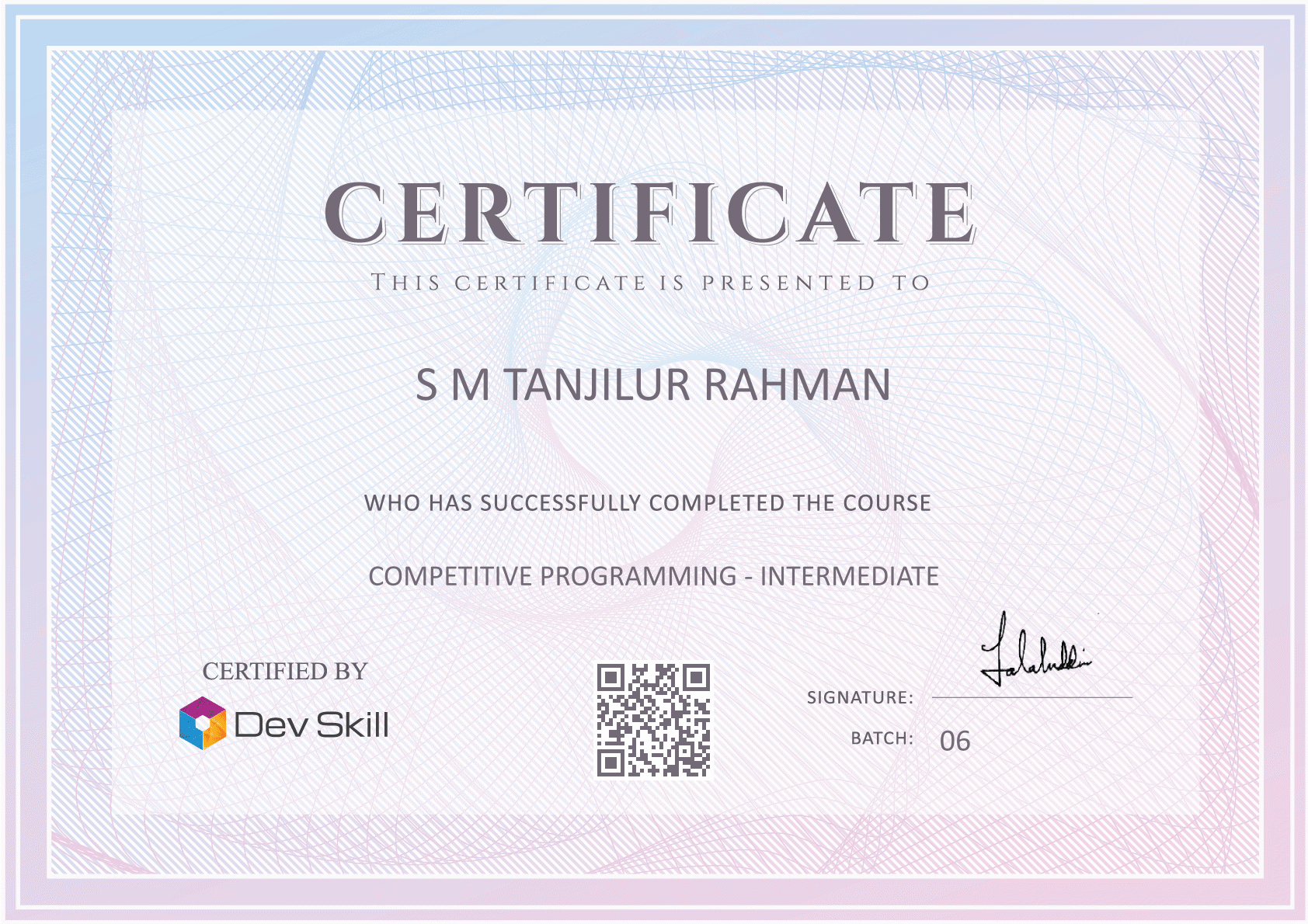 Course Completion Certificate