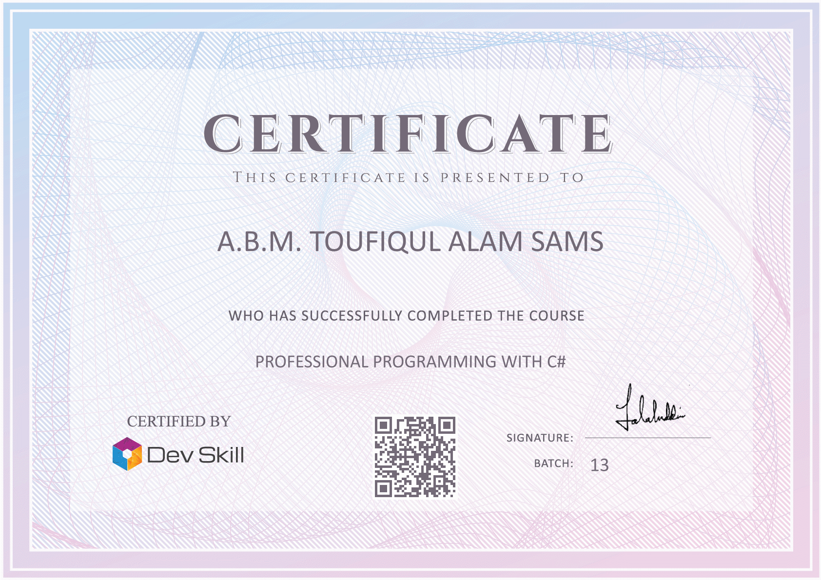 Course Completion Certificate