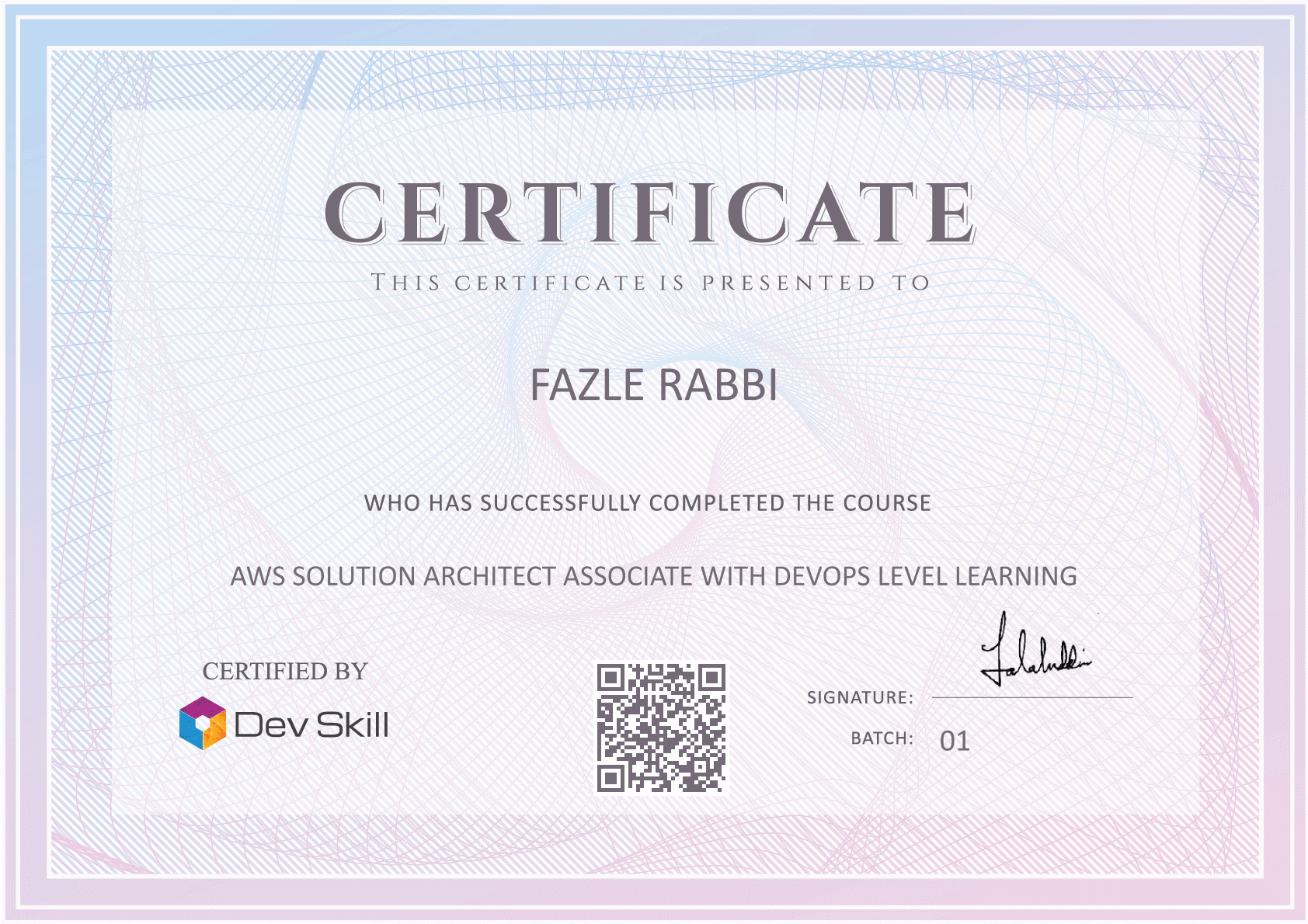 Course Completion Certificate