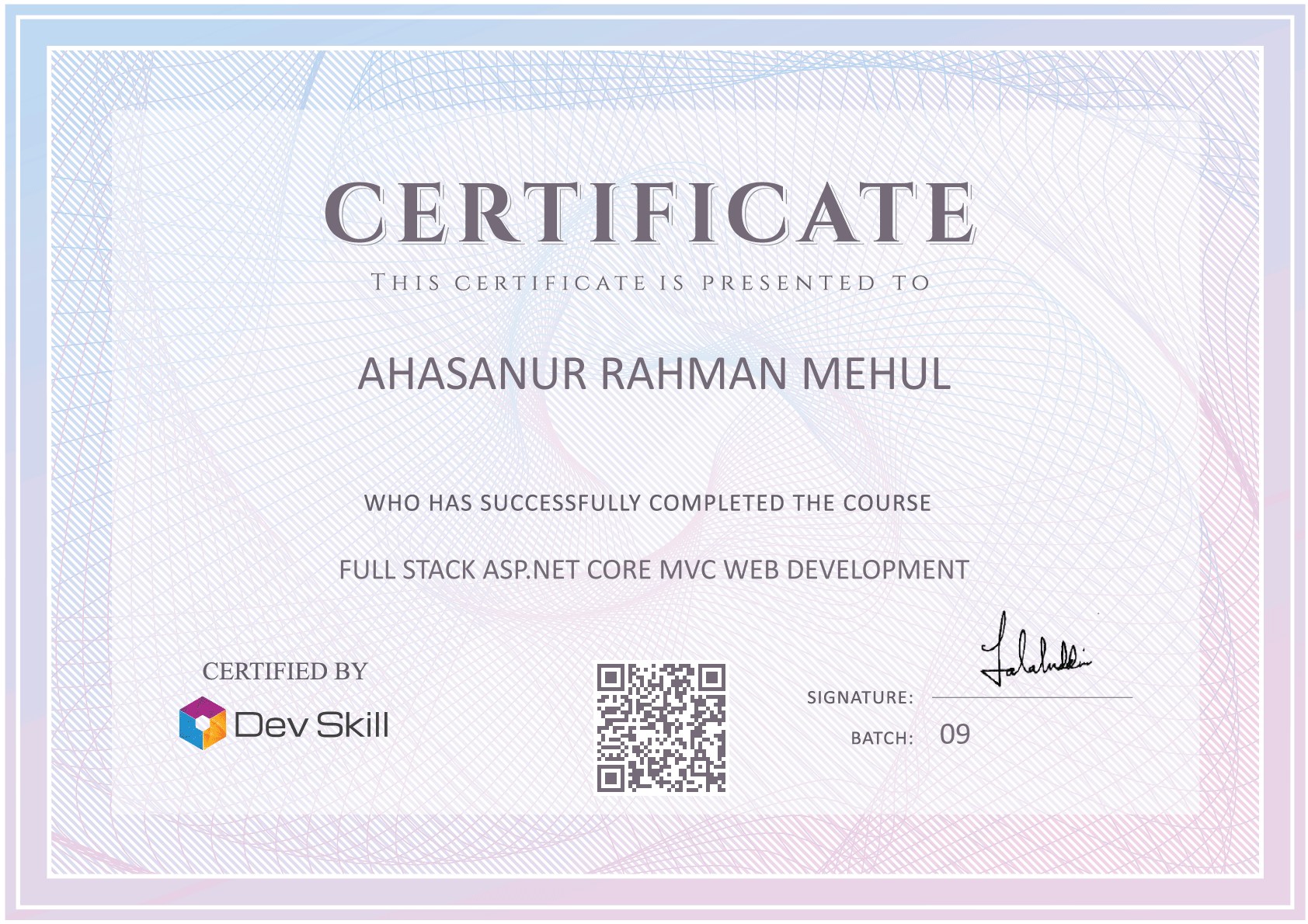 Course Completion Certificate