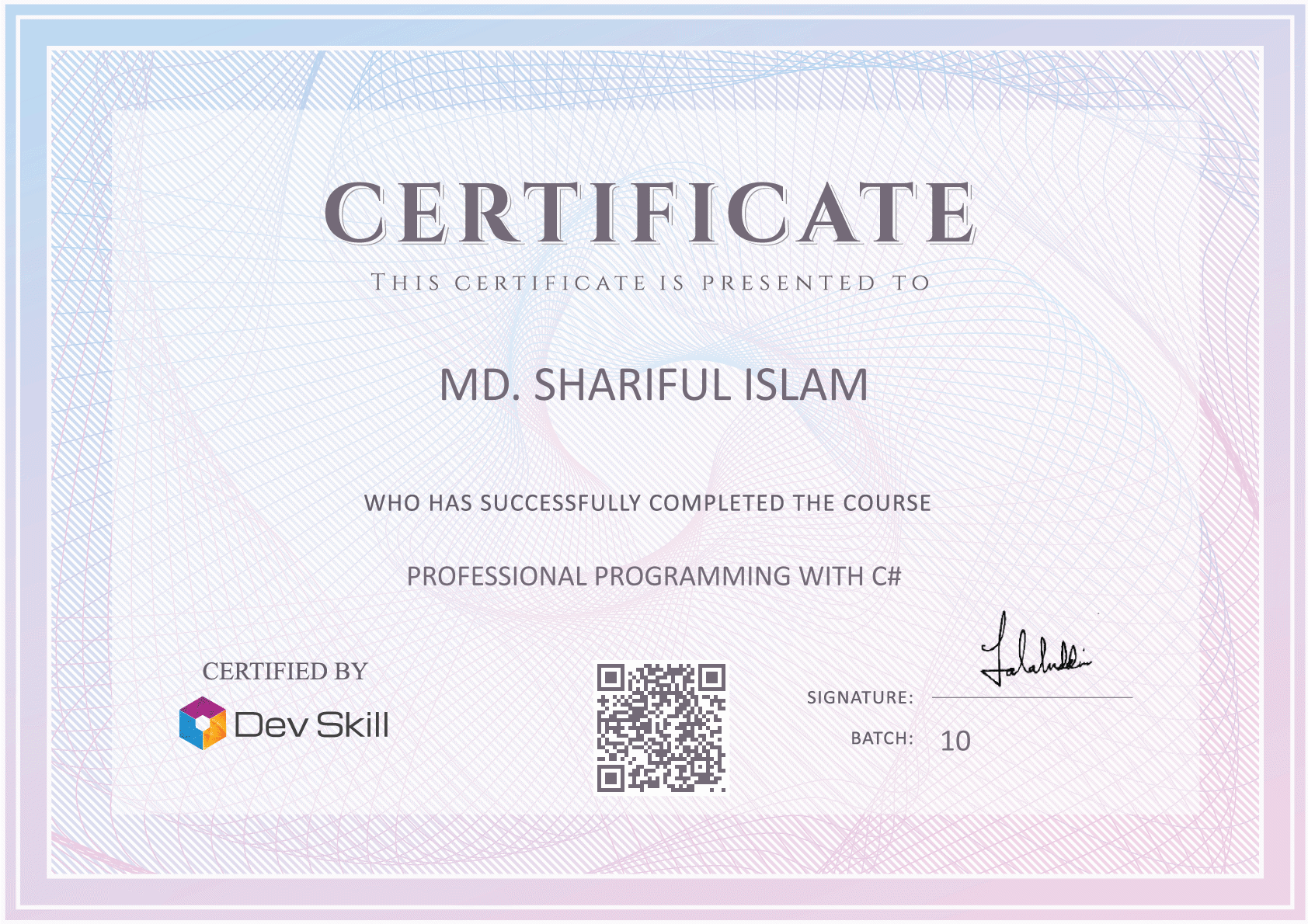 Course Completion Certificate