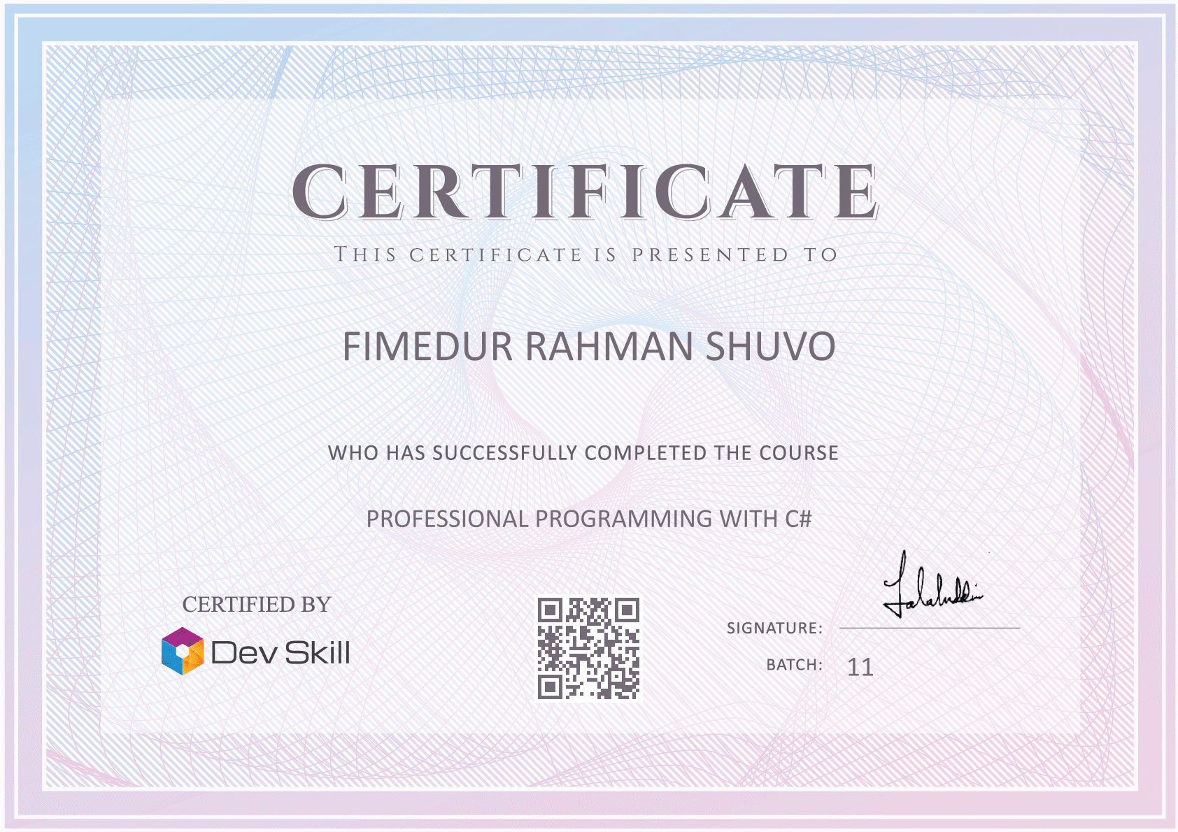 Course Completion Certificate