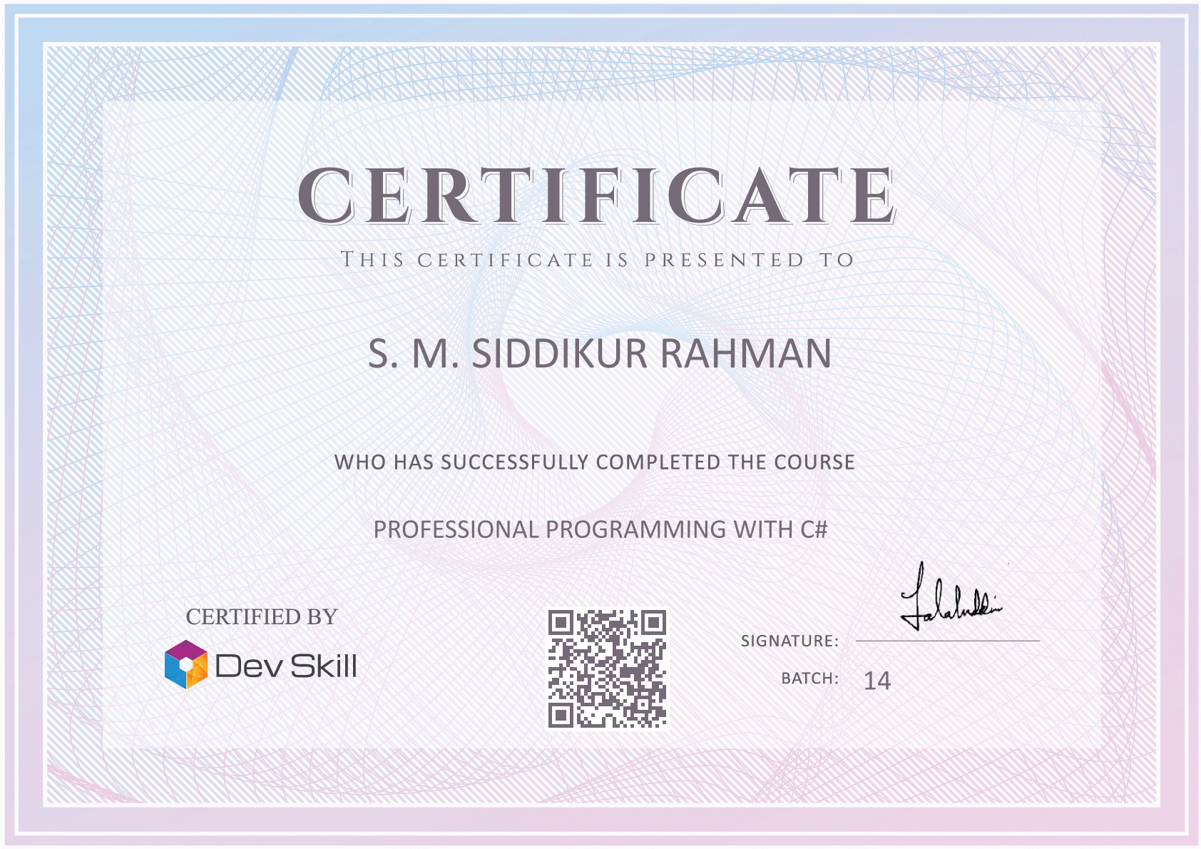 Course Completion Certificate