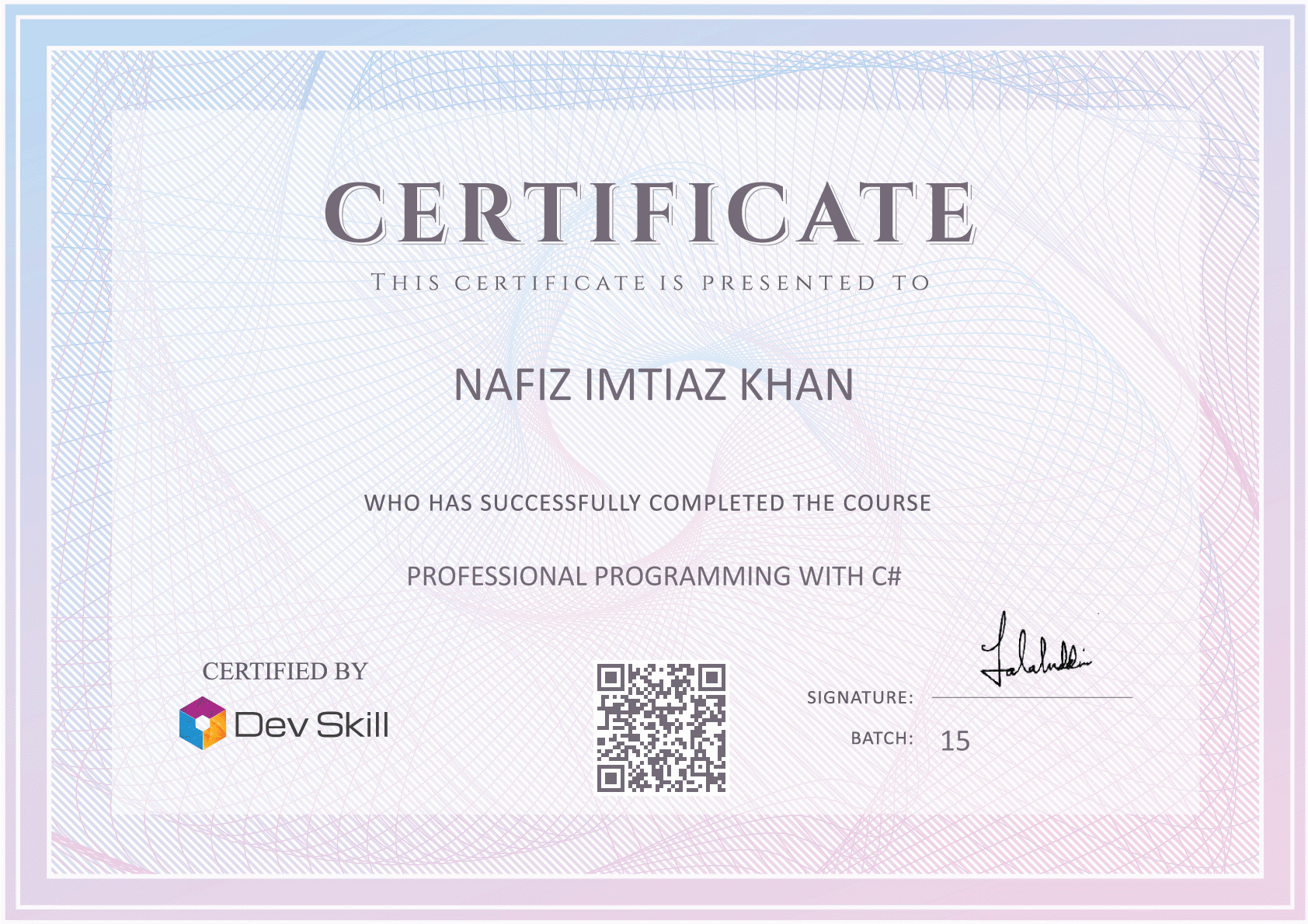 Course Completion Certificate