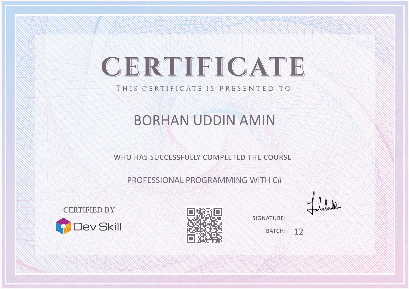 Course Completion Certificate